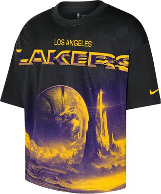 Nike Los Angeles Lakers Courtside Nike Mens NBA Boxy T-Shirt in Black | HV6798-010