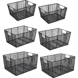 Happimess Sutton Modern Glam Handmade Wire Metal Nesting Storage Baskets in Black at Nordstrom