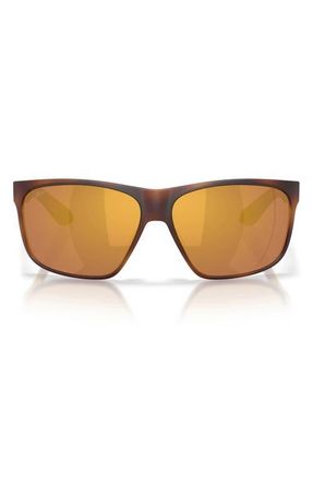 Costa Trades 60mm Polarized Square Sunglasses in Tortoise /Gold Mirror 580P at Nordstrom