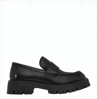 Windsor Smith Black Leather Platform Loafers