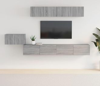 vidaXL Vidaxl - Set De Muebles Para Tv 5 Pzas Madera Contrachapada Gris Sonoma