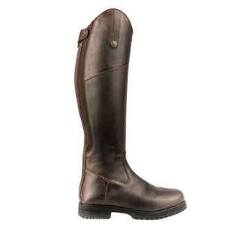 Moretta Ventura Leather Long Riding Boots in Dark Brown | Size: 3