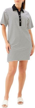 Karen Kane Stripe Polo Dress in Ivory/Black at Nordstrom, Size X-Small