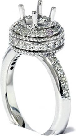 Pompeii3 1/2ct Antique Diamond Ring Setting 14K White Gold Size Selectable