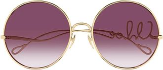Chlo&eacute; Metalen zonnebril Stijlvol ontwerp - Dames - Zonnebrillen - Geel - 60 MM - Accessoires