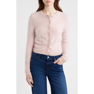 LoveShackFancy Adeanne Cashmere Cardigan in Lilac at Nordstrom, Size X-Large