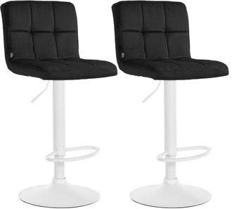 Clp Clp - Set De 2 Taburetes De Bar Peru En Terciopelo Negro Blanco