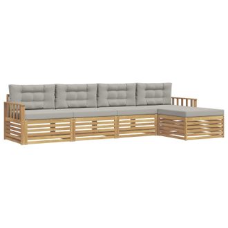 vidaXL Conjunto De Sof&aacute;s De Exterior 5 Pcs Blanco Y Gris Claro Vidaxl