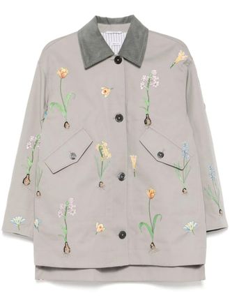 Thom Browne Giacca a fiori - Grigio
