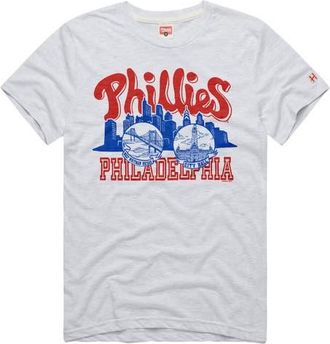 Homage Mens Homage Ash Philadelphia Phillies Tri-Blend Hyperlocal T-Shirt at Nordstrom, Size Xx-Large