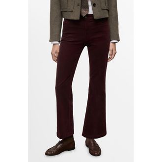Mango Bootcut Corduroy Pants in Wine at Nordstrom, Size 14