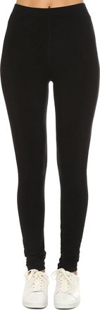 Majestic Filatures Long Solid Legging In Noir