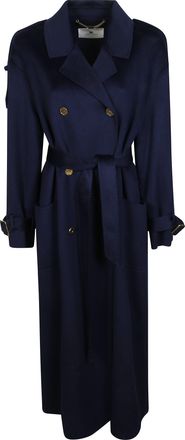 Elisabetta Franchi Belted Long Wool Coat