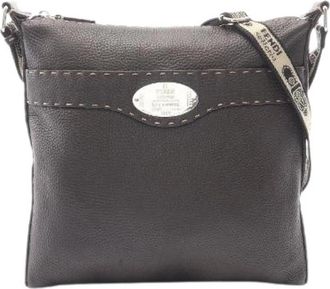 Fendi Pre-owned Selleria Leren Schoudertas - Dames - Vintage Schoudertas - Bruin - ONE Size - Leer - Vintage