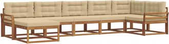 vidaXL Conjunto De Sof&aacute;s De Exterior 7 Uds. Natural Y Beige Vidaxl