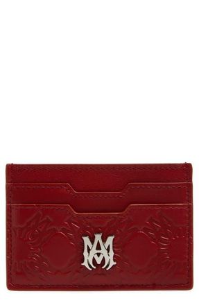 Amiri MA Quad Leather Card Case in Red Rose at Nordstrom