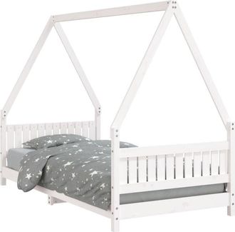 vidaXL Kids Bed Frame White 90x190 cm Solid Wood Pine Vidaxl