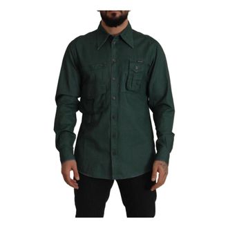 Dolce & Gabbana Heren, Overhemden, Groen, Maat: XL