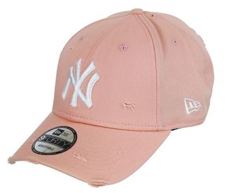 New Era New York Yankees Cap 9Forty verstellbar Strapback Basecap Kappe pink Teamlogo Distressed - One-Size