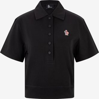 Moncler Kastiges Kurzarm-Polohemd aus Jersey