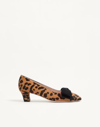 Valentino Garavani D&eacute;collet&eacute; Bowow In Vitello Effetto Cavallino 45mm Donna ANIMALIER 35.5