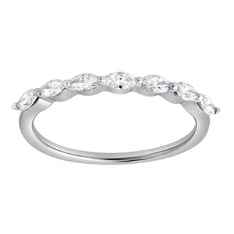 LuvMyJewelry Serelyn 14K Gold 0.35 Ct Marquise Lab Grown Diamond Band Ring in 14K White Gold at Nordstrom, Size 7