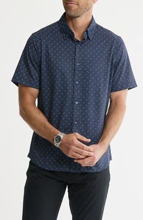 J.A.C.H.S. Performance Tech Button-Up Shirt in Navy Geo at Nordstrom Rack, Size Xx-Large