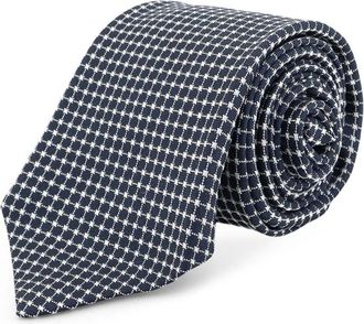Kiton Accessoires, Heren, Veelkleurig, ONE Size, Zijden das met microdessin