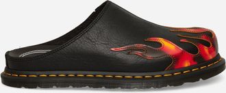 Dr. Martens San Flame Mules Black / Vibrant Red