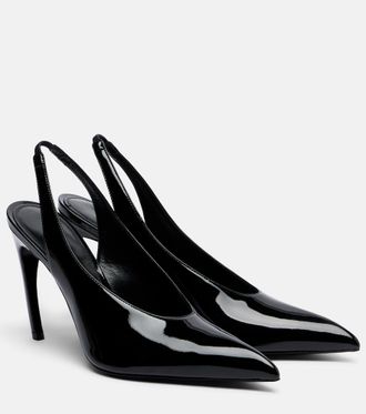 The Attico Viper leather slingback pumps