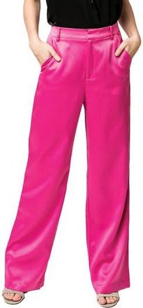 Gibsonlook Lindsey Wide Leg Satin Pants in Fuchsia at Nordstrom Rack, Size Xx-Small