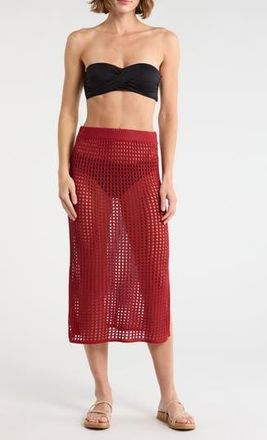 Nordstrom Rack Crochet Cover-Up Skirt in Red Falls at Nordstrom Rack, Size X-Small