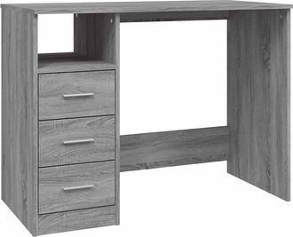 vidaXL Vidaxl - Escritorio Con Cajones Contrachapada Gris Sonoma 102x50x76 Cm