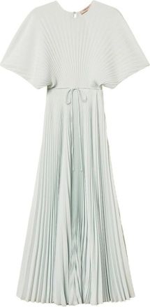 Twinset Long Light Blue Dress With Belt At The Waist
