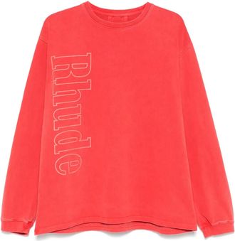 Rhude Felpa con logo - Rosso