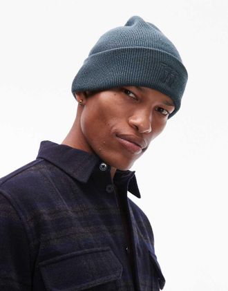 Wood Wood Double A By Wood Wood - Preston - Berretto in maglia di misto lana verde con logo