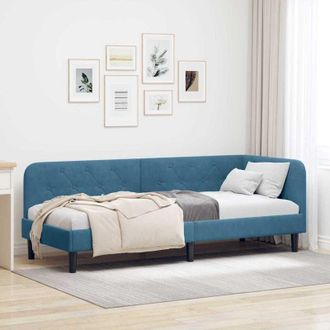vidaXL Estructura De Cama En Esquina Tuquesa 80 Cm X 200 Cm Tela