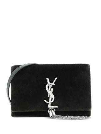 Saint Laurent Classic Monogram Tassel Chain Wallet Velvet crossbody bag - women - Velvet - One Size - Green