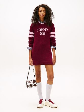 Tommy Hilfiger Womens Tommy Jeans 85 Logo Sweater Dress - Red - XL