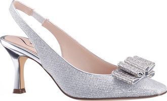 Nina Jolanda Slingback Pump in Silver at Nordstrom, Size 5.5