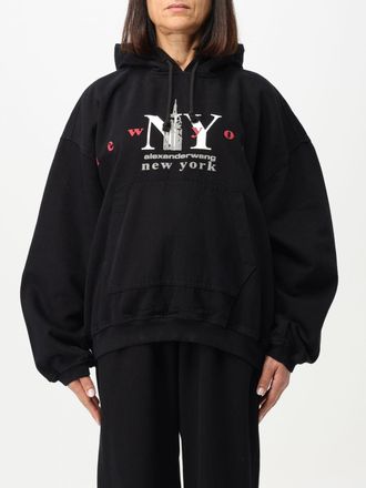 Tシャツ・カットソー ALEXANDER WANG Women Hoodies 1KC3241060 001 BLACK Women's Essential Clothing | Essential Hoodies For Women