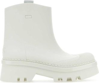 Chlo&eacute; White Rubber Raina Ankle Boots