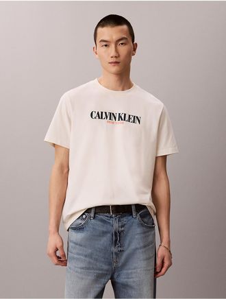 Calvin Klein Jeans Calvin Klein Mens Bold CKNY Logo Graphic Tee - White - XL