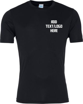 Generic Custom Personalised Unisex Sports Tshirt Printed with Your Own Logo Or Text (UK, Alpha, 3XL, Regular, Regular, White)