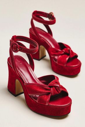 Maeve Knotted Suede Platform Sandals