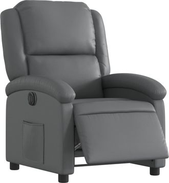vidaXL Vidaxl - Sill&oacute;n Reclinable El&eacute;ctrico De Cuero Sint&eacute;tico Gris