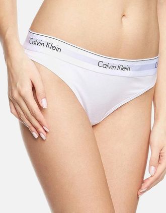 Calvin Klein Womens Modern Cotton Thong, White - Size: 16