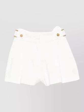 Elisabetta Franchi high waist linen blend pleated shorts