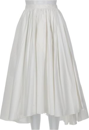 Self Portrait Voluminous Gathered Poplin Midi Skirt