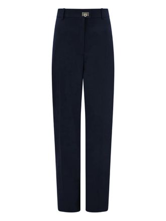 Ferragamo buckle tailored trousers - women - Virgin Wool/Cashmere - 38 - Blue